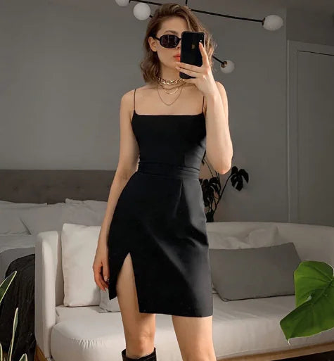 Sylcue Yazlık Yan Yırtmaçlı Halter Elbise