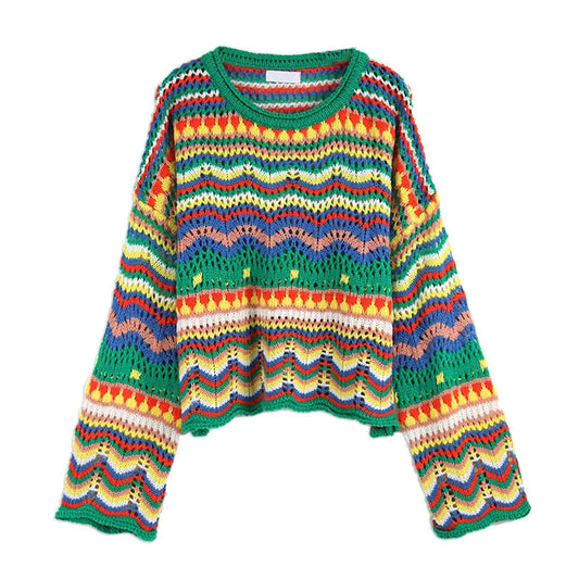 Kadın Uzun Kollu Örgü Kazak - Sonbahar Kış Stili