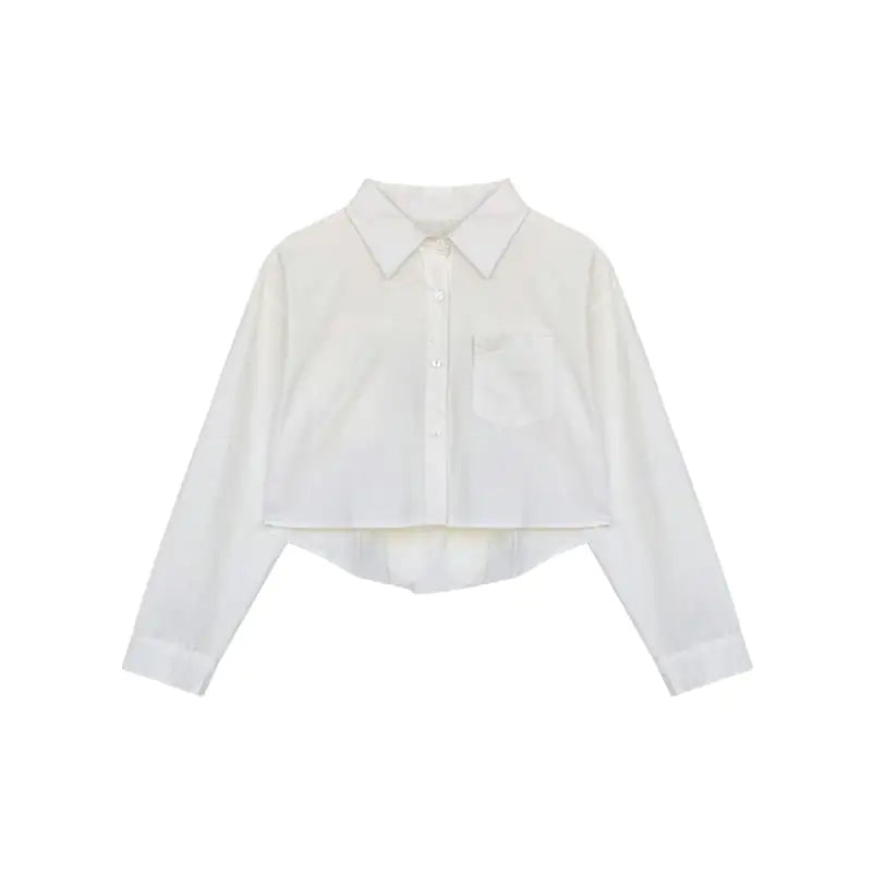 Crop Tarzı Uzun Kollu Gömlek