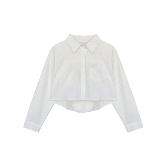 Crop Tarzı Uzun Kollu Gömlek
