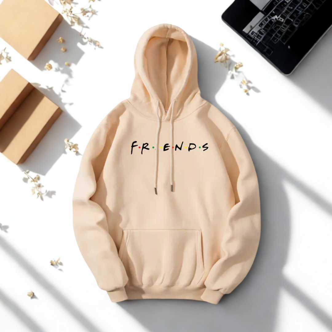 FRIENDS Baskılı Kapüşonlu Sweatshirt - Modaya Uygun Kazak