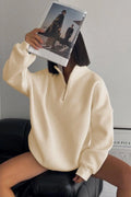 Yarım Fermuarlı Üç İplik Sweatshirt