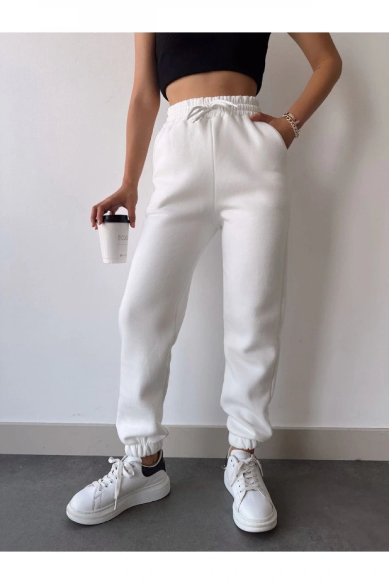 Üç İplik Basic Lastikli Eşofman Pantolon