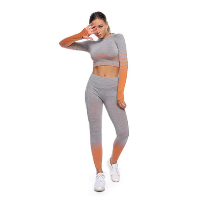 New Women's Yoga Top - Breathable Long Sleeve Fitness Set