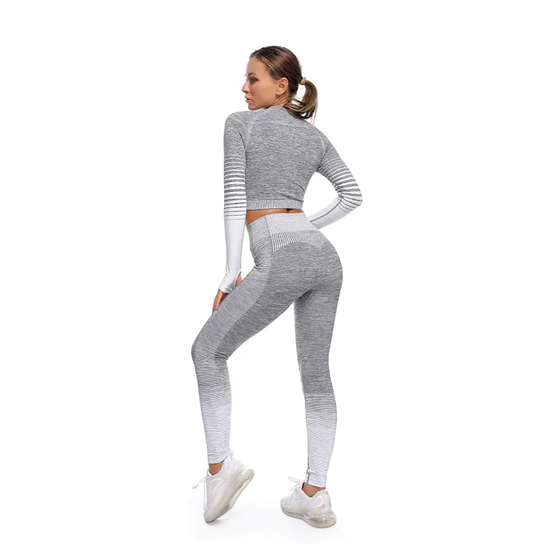 New Women's Yoga Top - Breathable Long Sleeve Fitness Set