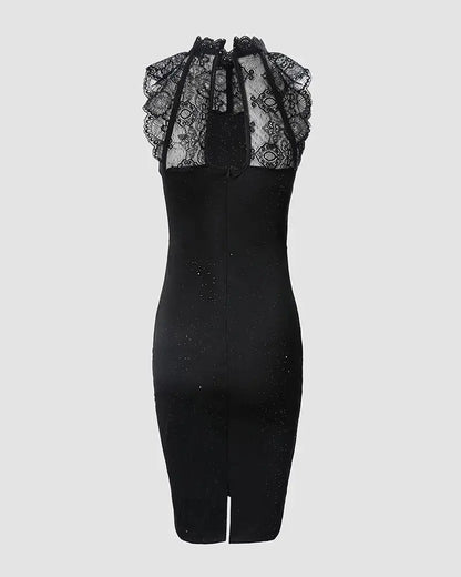 2020 New Sexy Black Bodycon Dress Two-Piece Set