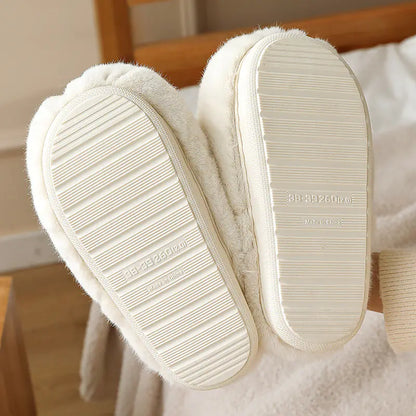 Kadınlar İçin Kalın Tabanlı, Kaymaz, Sıcak Tutucu İç Mekan Terlikleri