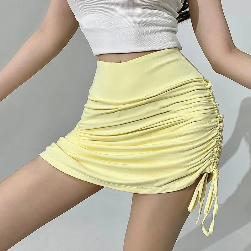 Kadınlar için Pileli Dar Kesim İpli Etek