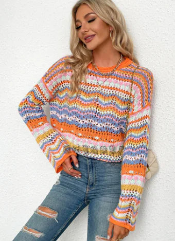 Kadın Uzun Kollu Örgü Kazak - Sonbahar Kış Stili