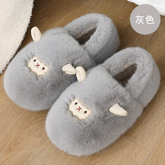 Kadınlar İçin Kalın Tabanlı, Kaymaz, Sıcak Tutucu İç Mekan Terlikleri