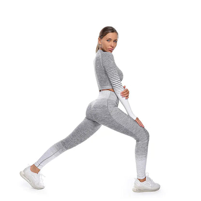 New Women's Yoga Top - Breathable Long Sleeve Fitness Set