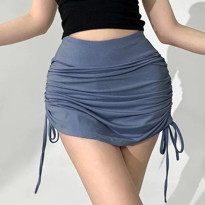 Kadınlar için Pileli Dar Kesim İpli Etek