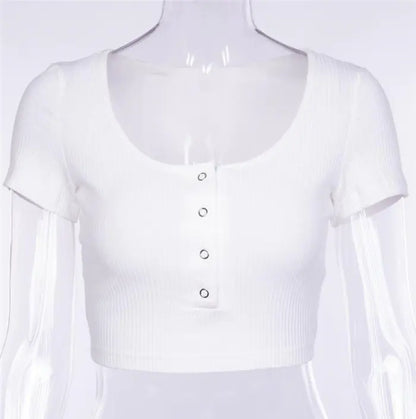 Kadınlar için kısa tişört üstü