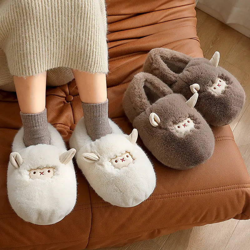 Kadınlar İçin Kalın Tabanlı, Kaymaz, Sıcak Tutucu İç Mekan Terlikleri