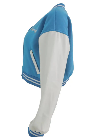 Kısa Vintage Kadın Varsity Beyzbol Bomber Ceket