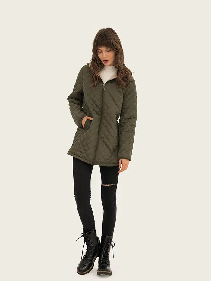 Hafif Kapüşonlu Uzun Kollu Pamuklu Ceket