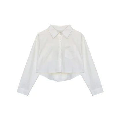 Crop Tarzı Uzun Kollu Gömlek