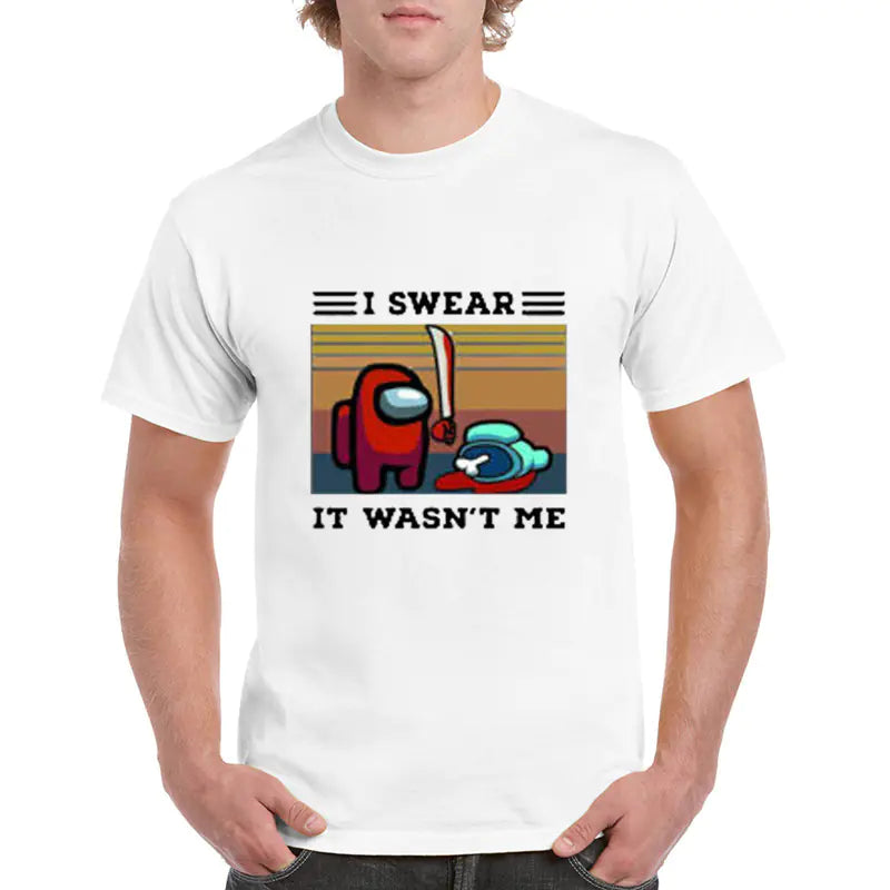 Yetişkinler için Among Us Karikatür Kısa Kollu Tişört