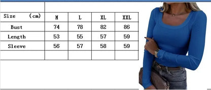 Uzun Kollu Kare Yaka Kadın Tişörtü