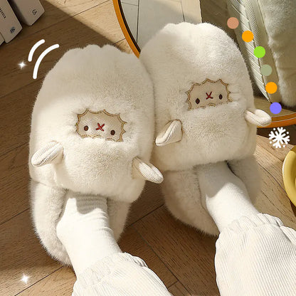 Kadınlar İçin Kalın Tabanlı, Kaymaz, Sıcak Tutucu İç Mekan Terlikleri